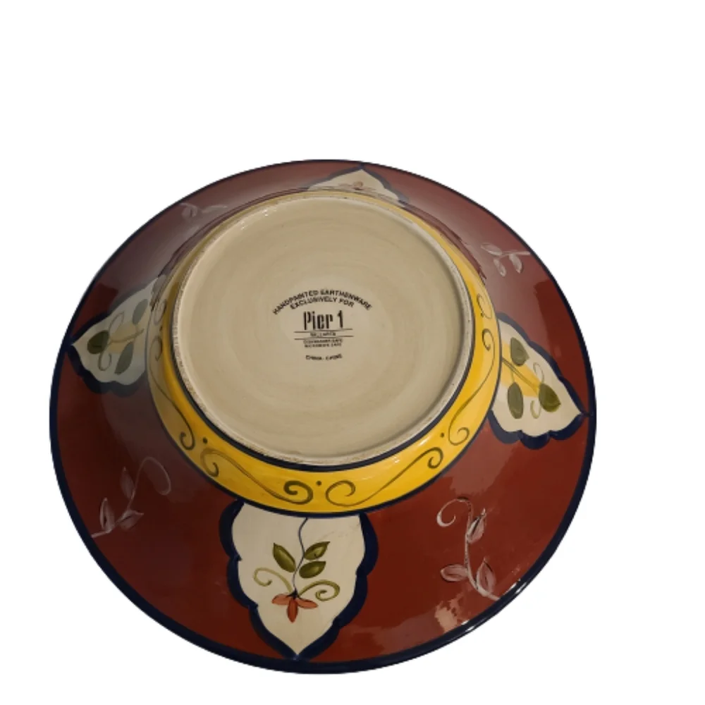 *Pier 1 2 piece Serving Bowl Set. Handpainted Earthenware. Vallarta design